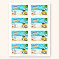 Cruise Duck Adventure Tags printable sheet, 8 tags per US Letter page