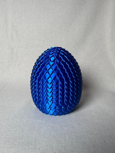 3D Printed Mystery Dragon Egg with Articulated Crystal Dragon – Silk Purple & Blue